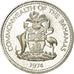 Moeda, Baamas, Elizabeth II, 25 Cents, 1974, Franklin Mint, U.S.A., Proof