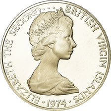 Moneta, ISOLE VERGINI BRITANNICHE, Elizabeth II, 50 Cents, 1974, Franklin Mint