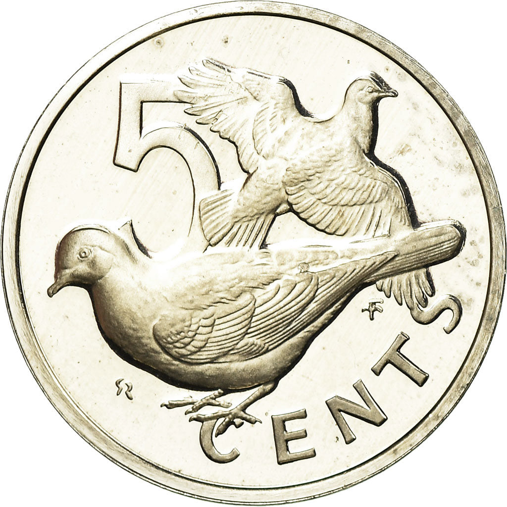Moneta, ISOLE VERGINI BRITANNICHE, Elizabeth II, 5 Cents, 1974, Franklin Mint