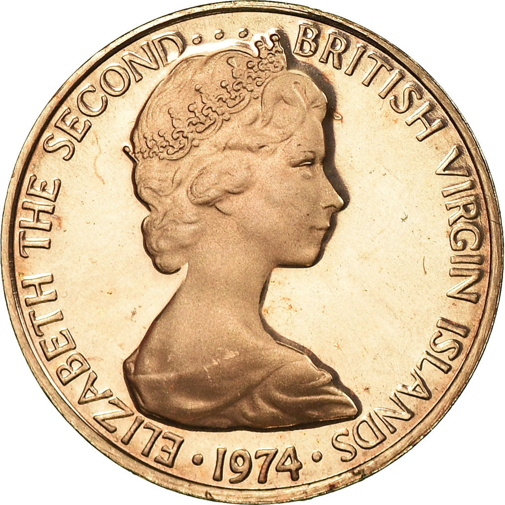 Coin, BRITISH VIRGIN ISLANDS, Elizabeth II, Cent, 1974, Franklin Mint, U.S.A.