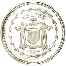 Moneda, Belice, Cent, 1974, Franklin Mint, Proof, FDC, Plata, KM:38a