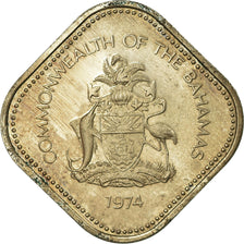 Moneta, Bahamas, Elizabeth II, 15 Cents, 1974, Franklin Mint, U.S.A., Proof