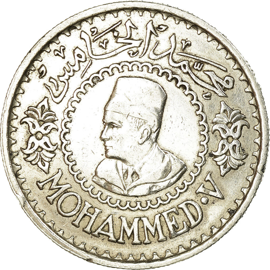 Münze, Marokko, Mohammed V, 500 Francs, 1956, Paris, SS+, Silber, KM:54