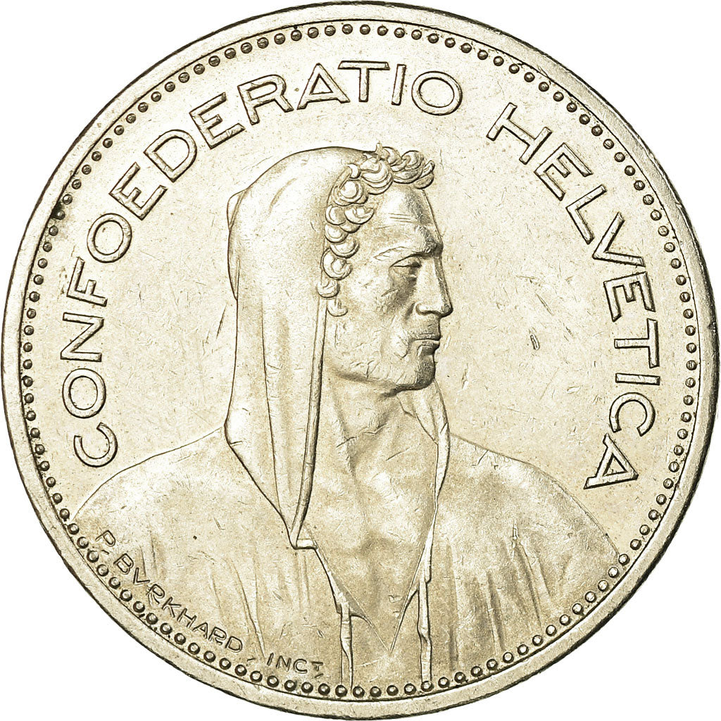 Moeda, Suíça, 5 Francs, 1985, Bern, AU(50-53), Cobre-níquel, KM:40a.3