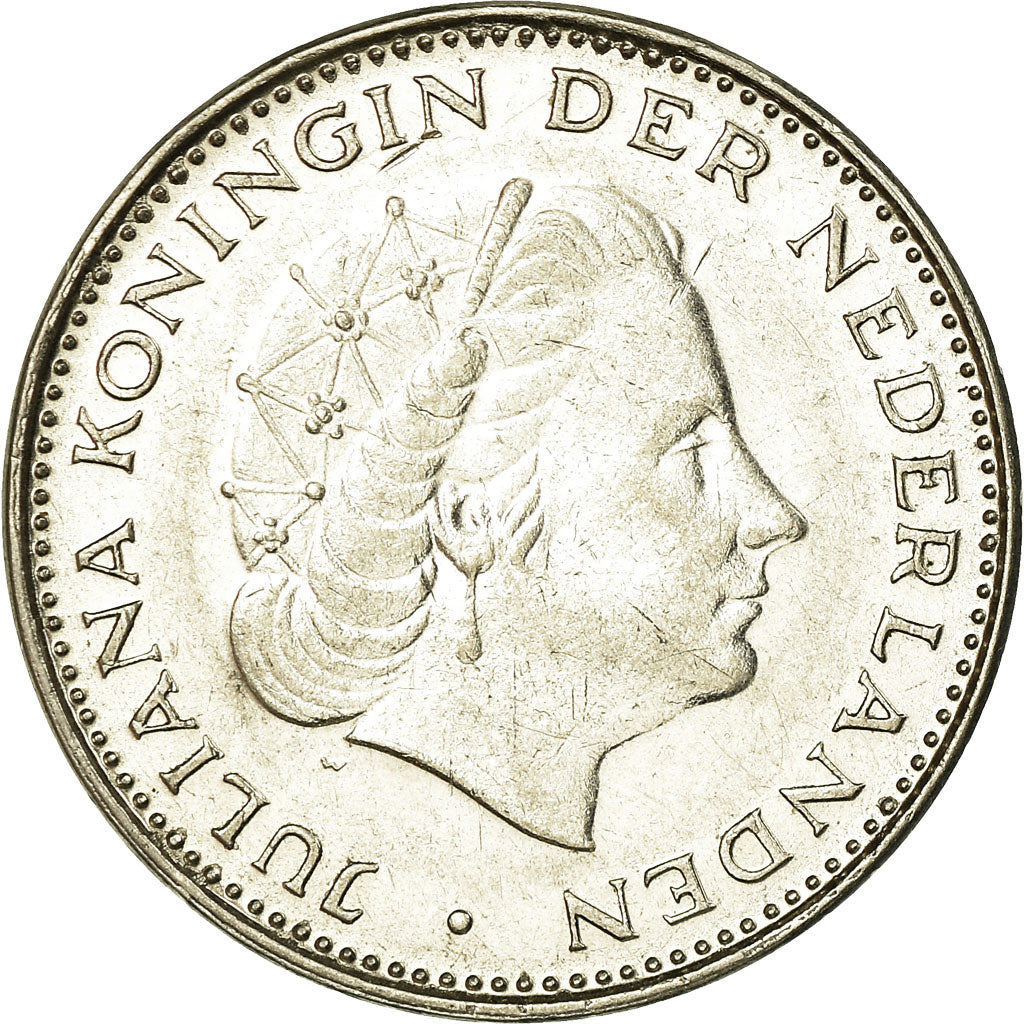 Moneta, Holandia, Juliana, 2-1/2 Gulden, 1972, AU(50-53), Nikiel, KM:191