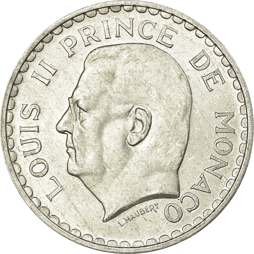 Munten, Monaco, Louis II, 5 Francs, 1945, Paris, PR, Aluminium, KM:122
