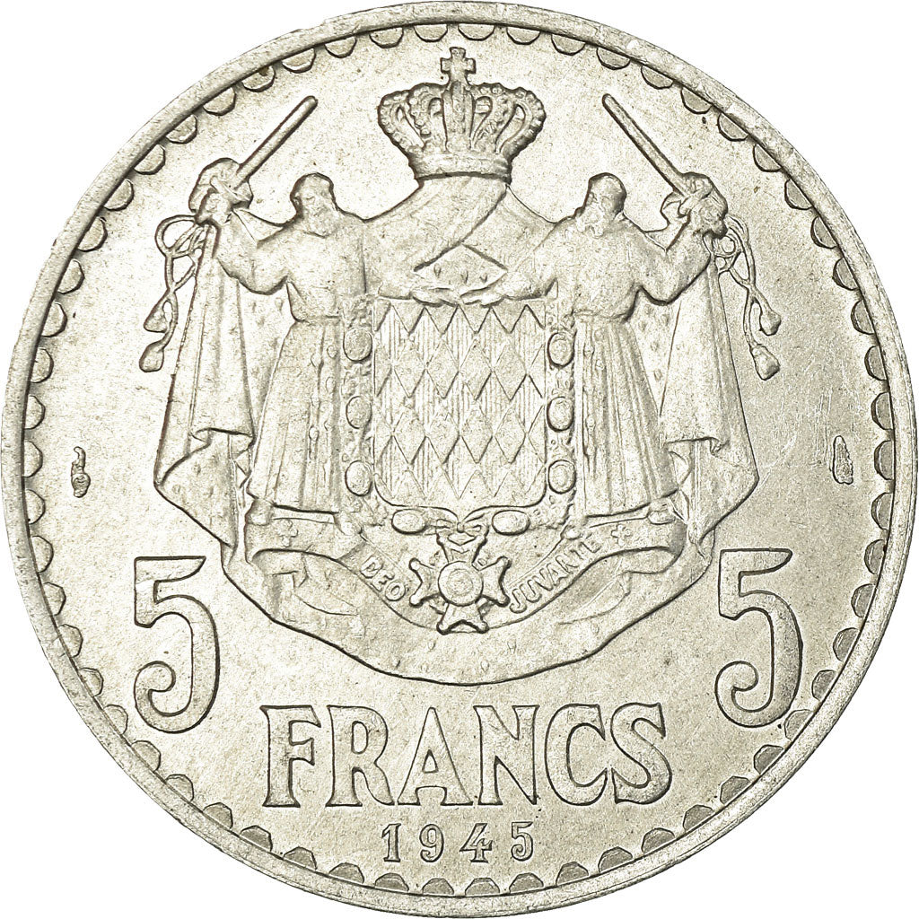 Munten, Monaco, Louis II, 5 Francs, 1945, Paris, PR, Aluminium, KM:122