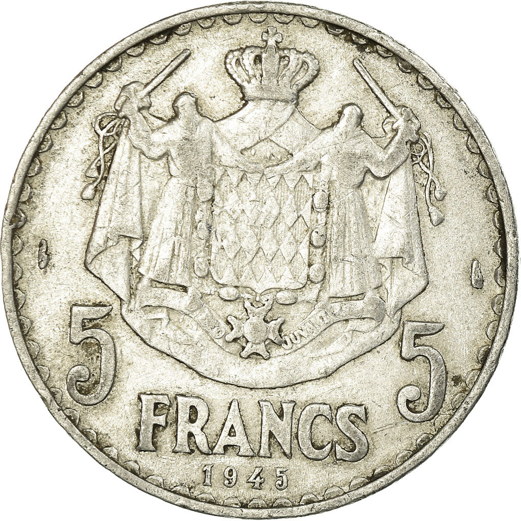 Monnaie, Monaco, Louis II, 5 Francs, 1945, Paris, TB+, Aluminium, KM:122