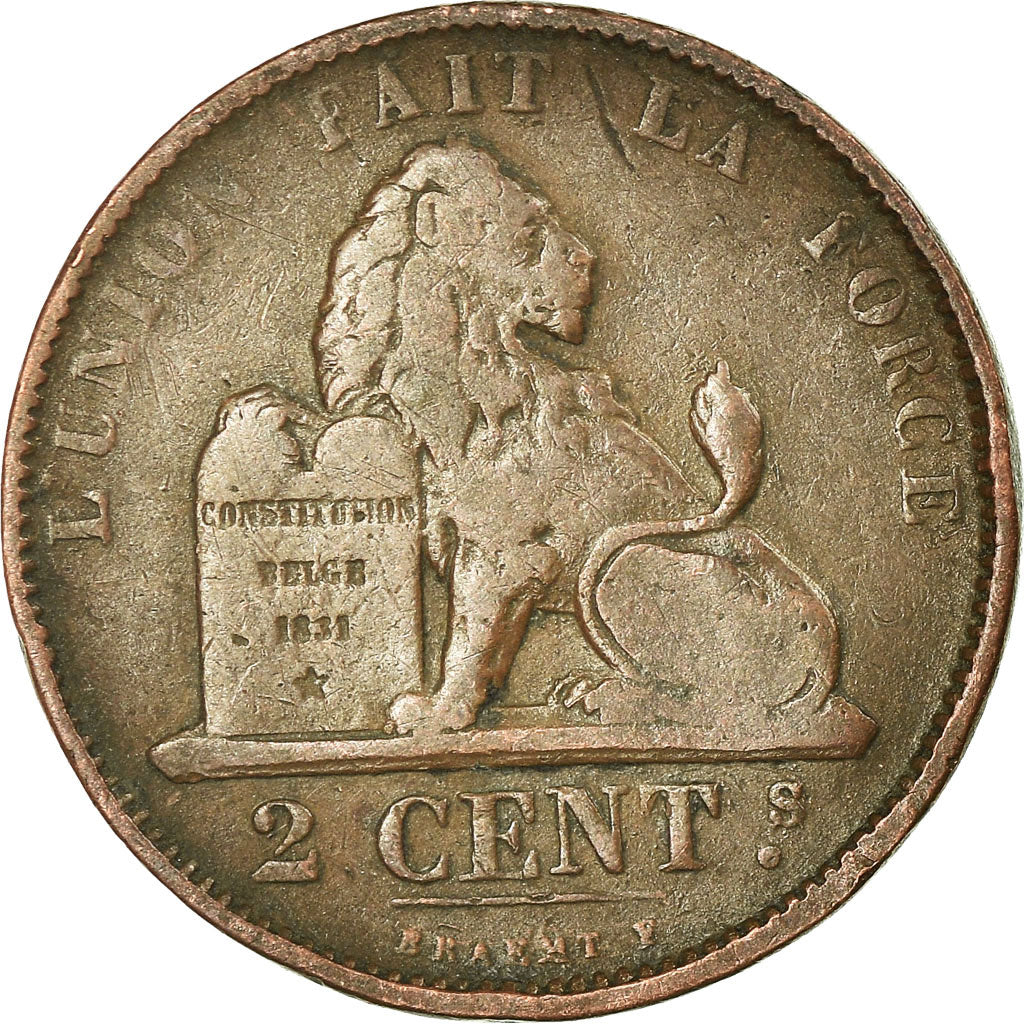 Munten, België, Leopold II, 2 Centimes, 1874, ZF, Koper, KM:35.1
