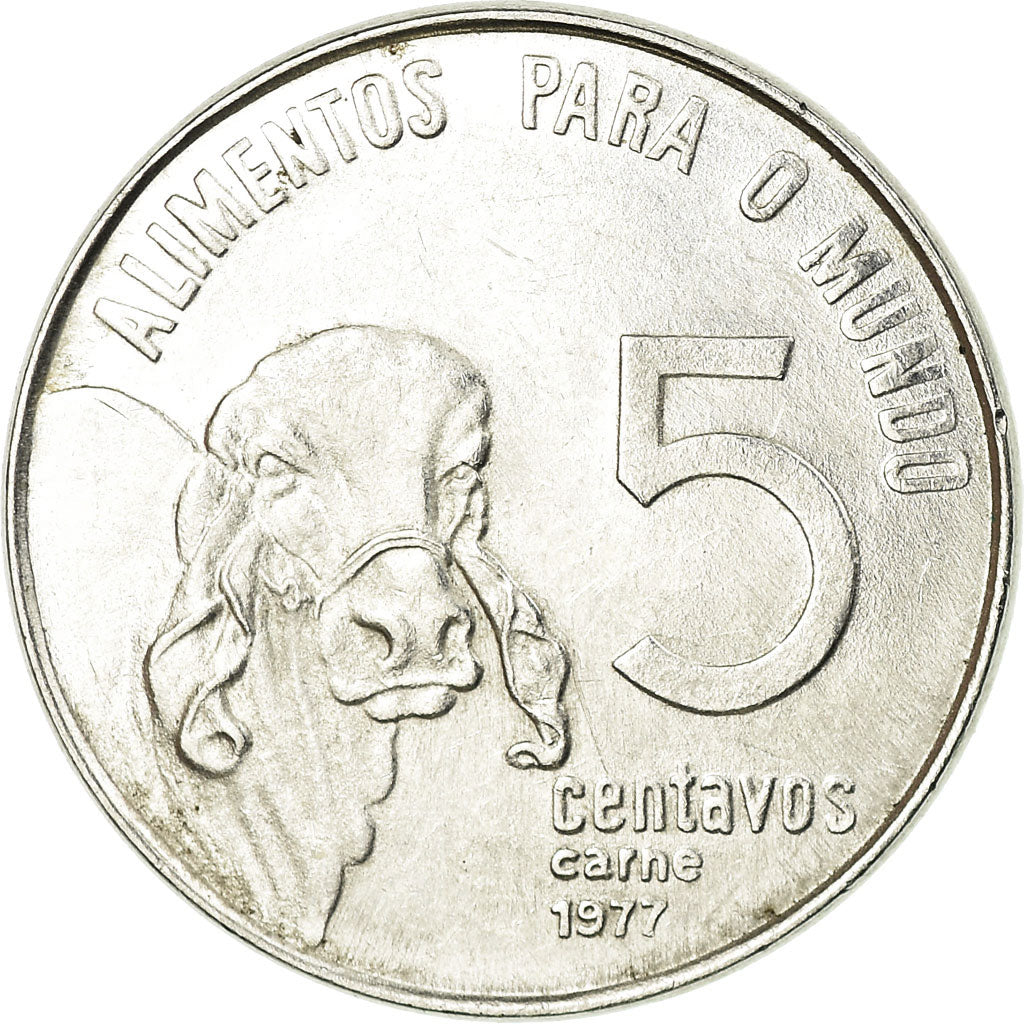 Coin, Brazil, 5 Centavos, 1977, AU(50-53), Stainless Steel, KM:587.1