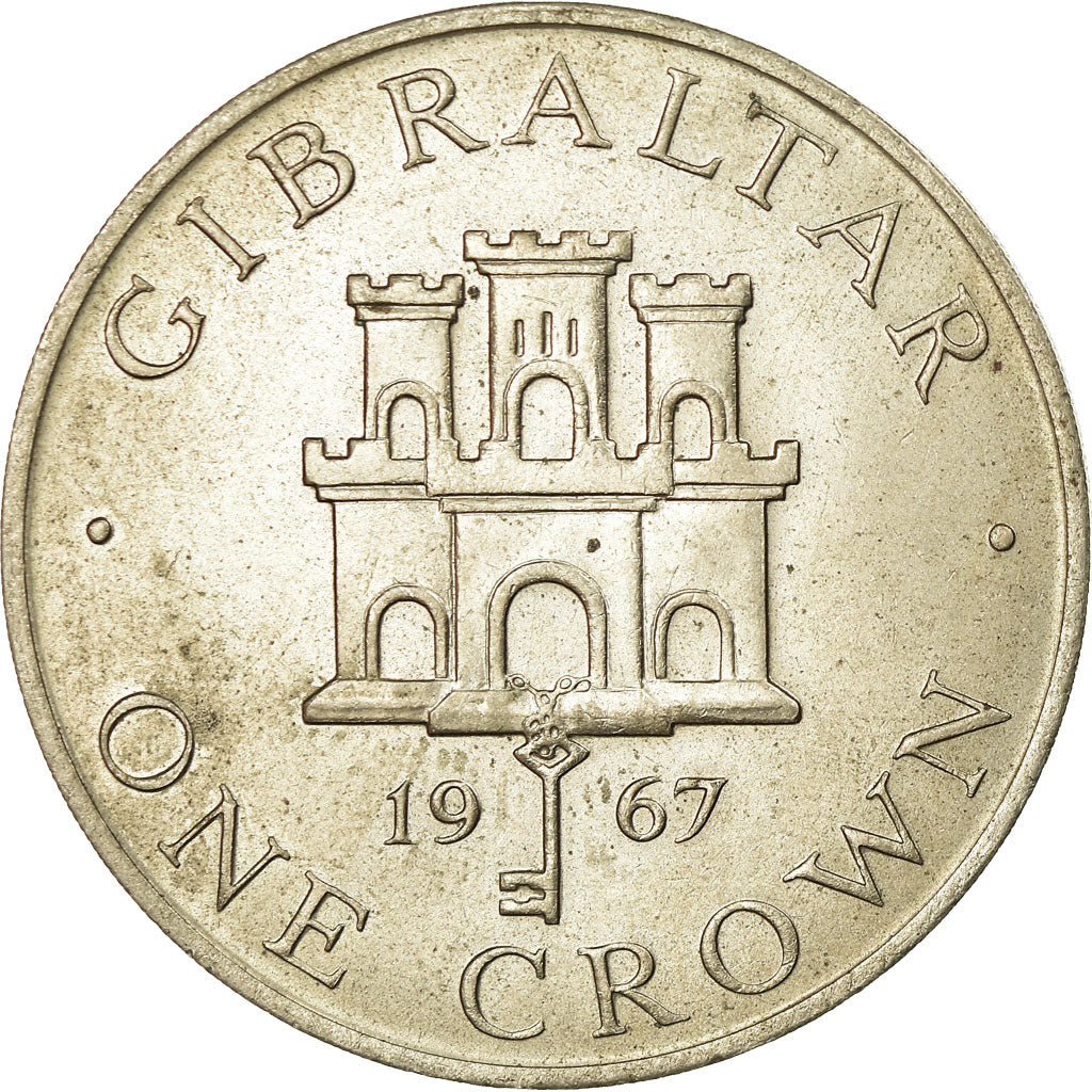 Münze, Gibraltar, Elizabeth II, Crown, 1967, SS, Copper-nickel, KM:4