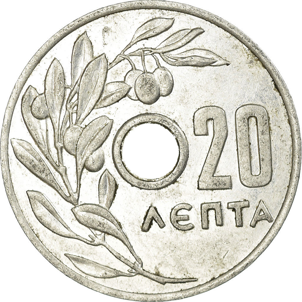 Moneta, Grecia, 20 Lepta, 1965, BB, Alluminio, KM:79