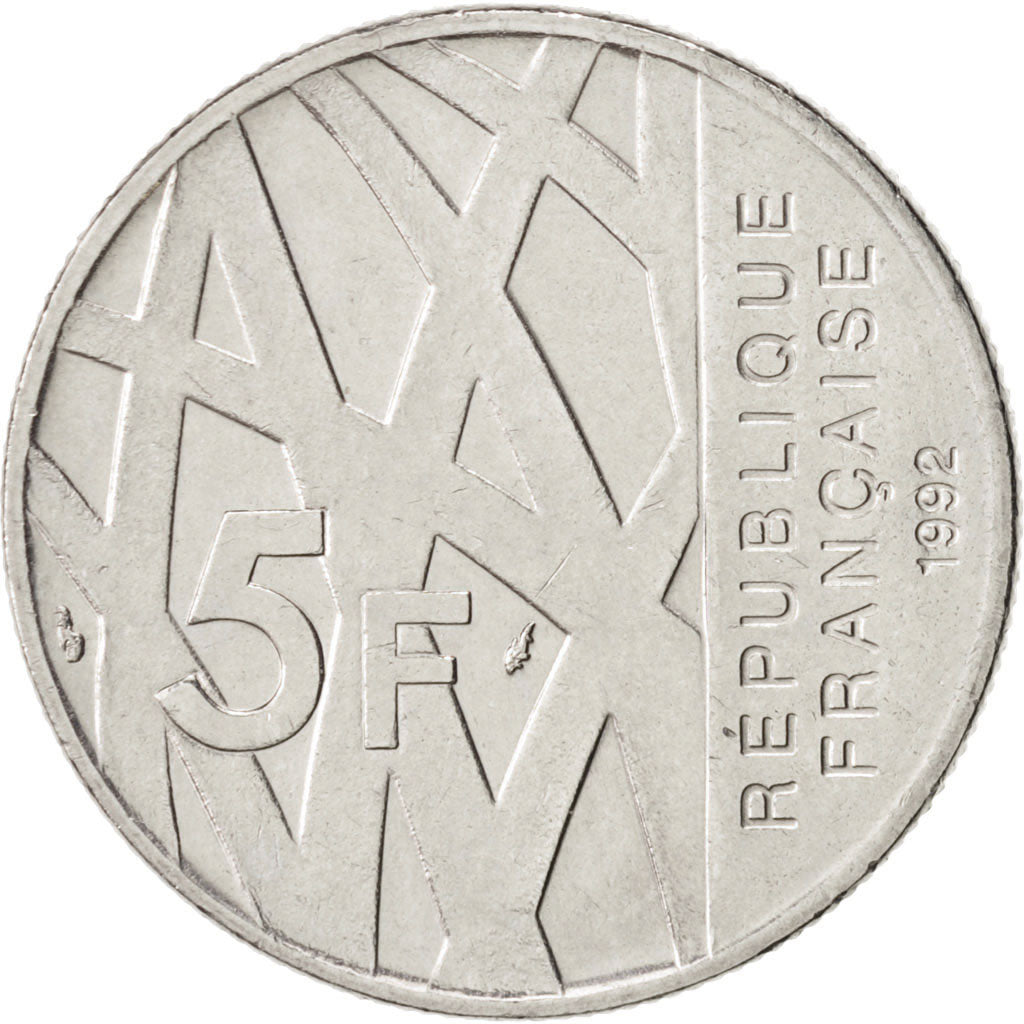 France, Mendès France, 5 Francs, 1992, Paris, MS(60-62), Nickel, KM:1006, Ga...