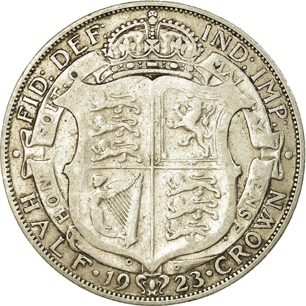 Moneta, Gran Bretagna, George V, 1/2 Crown, 1923, MB+, Argento, KM:818.2