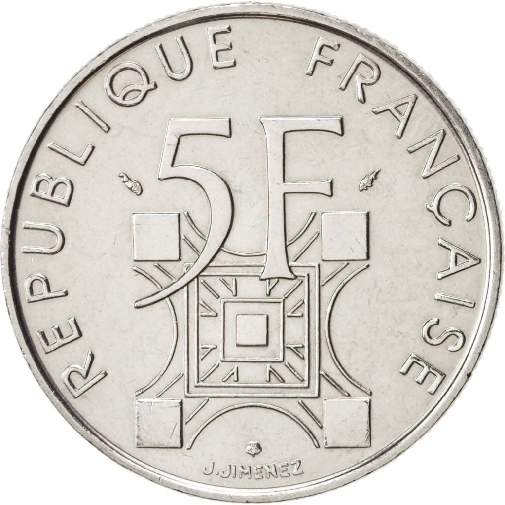 France, Tour Eiffel, 5 Francs, 1989, Paris, SUP+, Nickel, KM:968, Gadoury:772