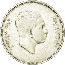 Moneda, Iraq, Faisal II as King, 50 Fils, 1955, Royal Mint, MBC, Plata, KM:117