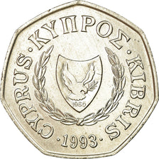 Moneta, Cipro, 50 Cents, 1993, BB+, Rame-nichel, KM:66