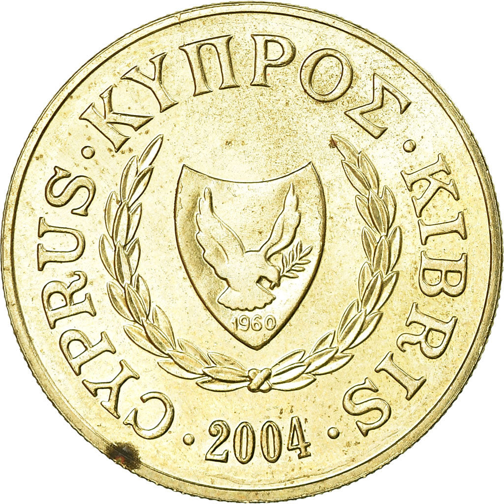 Münze, Zypern, 10 Cents, 2004, SS, Nickel-brass, KM:56.3