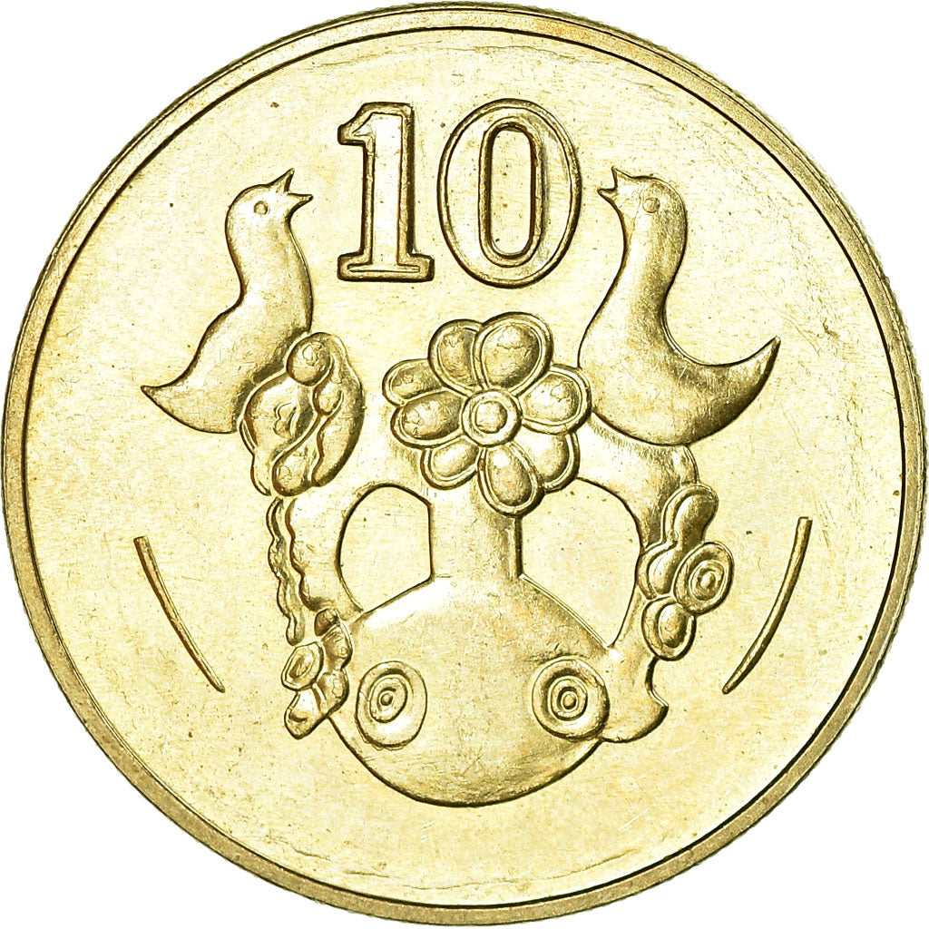 Münze, Zypern, 10 Cents, 2004, SS, Nickel-brass, KM:56.3