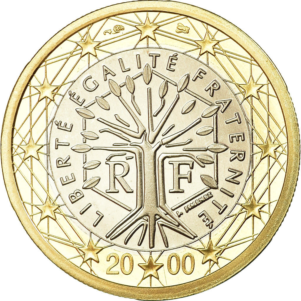 Francja, Euro, 2000, Paris, Proof, MS(65-70), Bimetaliczny, KM:1288