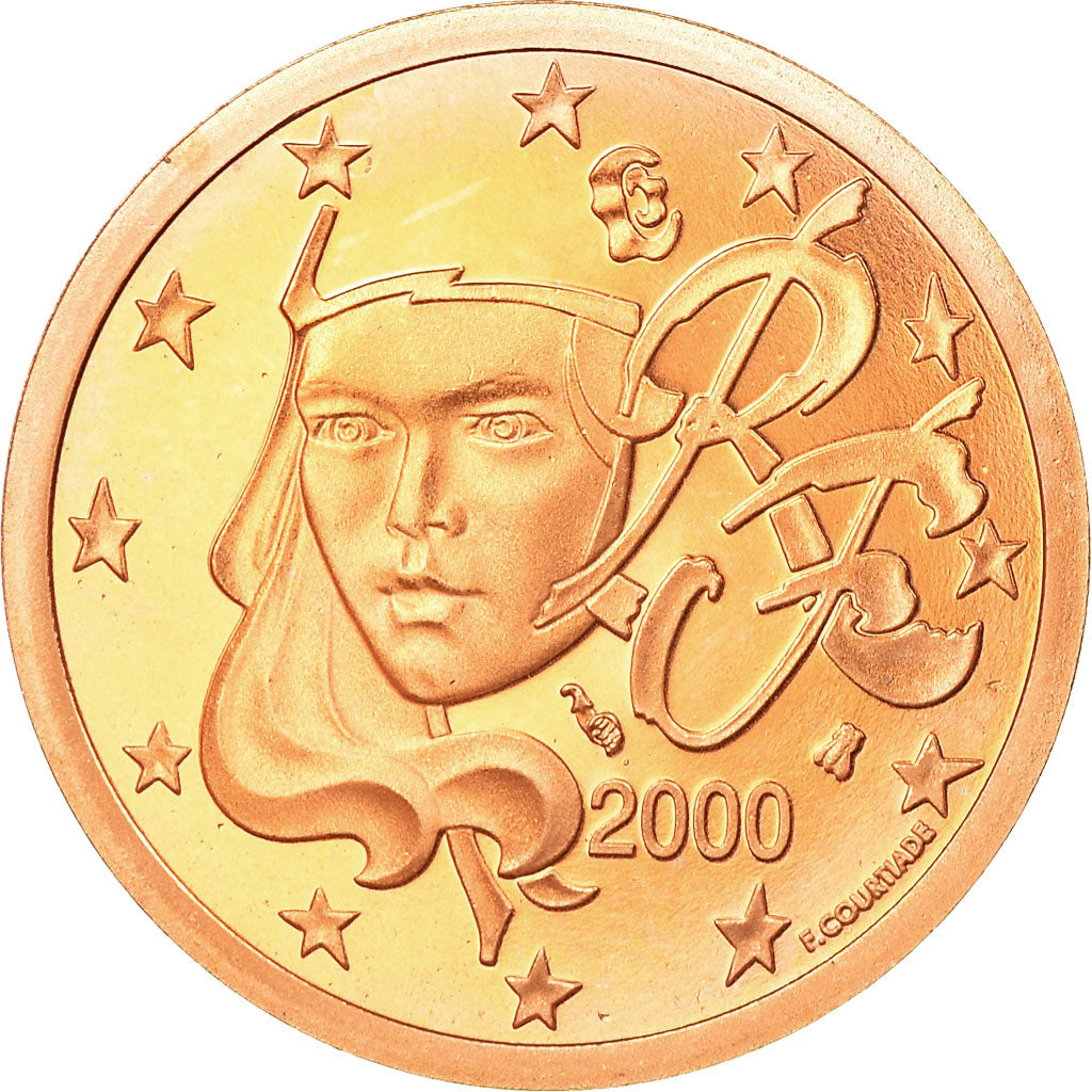 Francia, 5 Euro Cent, 2000, Proof, FDC, Acciaio placcato rame, KM:1284