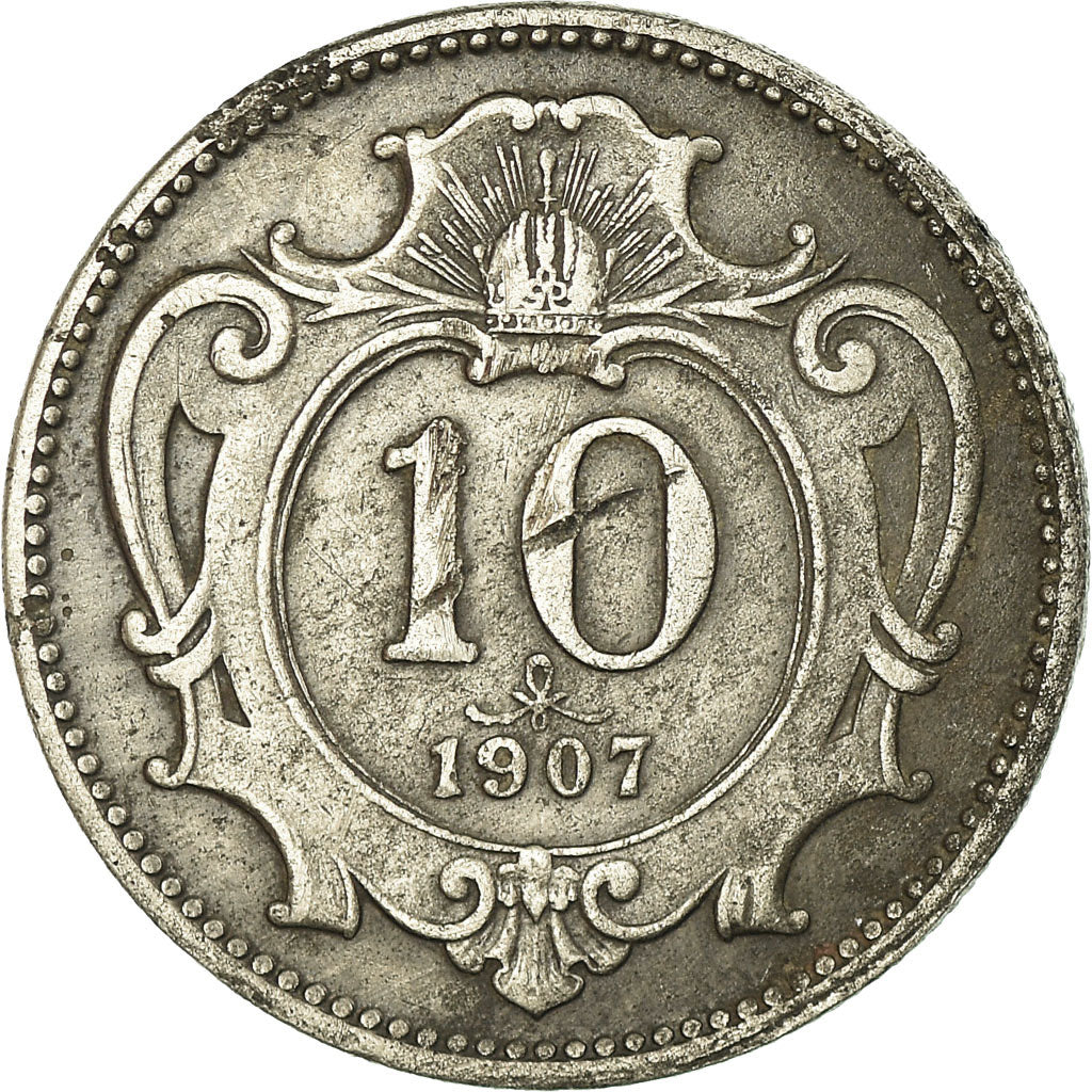 Münze, Österreich, Franz Joseph I, 10 Heller, 1907, S+, Nickel, KM:2802