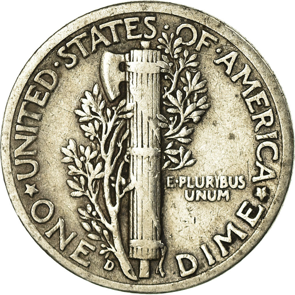 Moneda, Estados Unidos, Mercury Dime, Dime, 1939, U.S. Mint, Denver, BC+, Plata