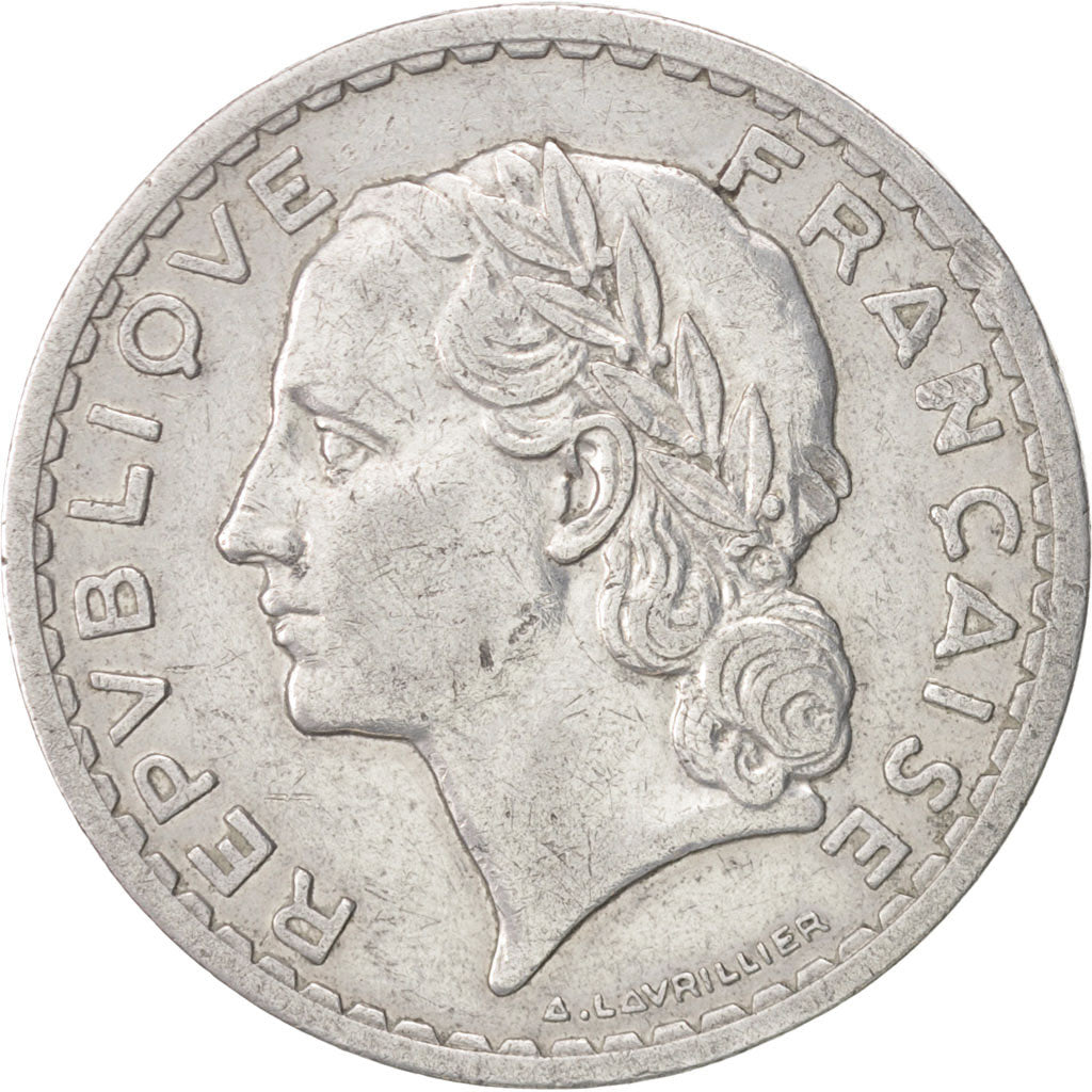 Münze, Frankreich, Lavrillier, 5 Francs, 1946, Paris, SS, Aluminium, KM:888b.1