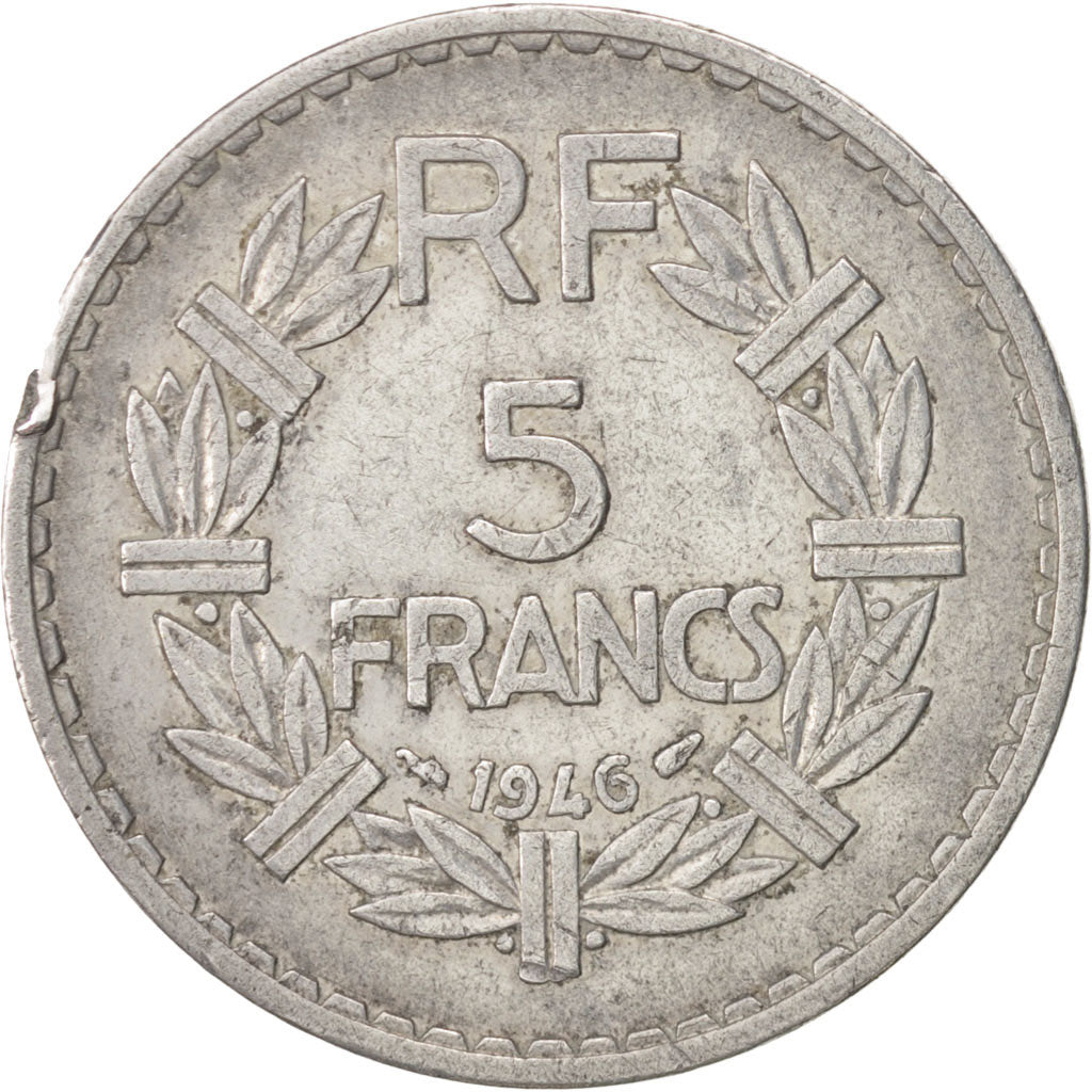Münze, Frankreich, Lavrillier, 5 Francs, 1946, Paris, SS, Aluminium, KM:888b.1