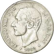 Moneta, Spagna, Alfonso XII, 2 Pesetas, 1882, MB+, Argento, KM:678.2