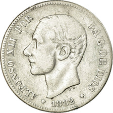 Moeda, Espanha, Alfonso XII, 2 Pesetas, 1882, VF(30-35), Prata, KM:678.2