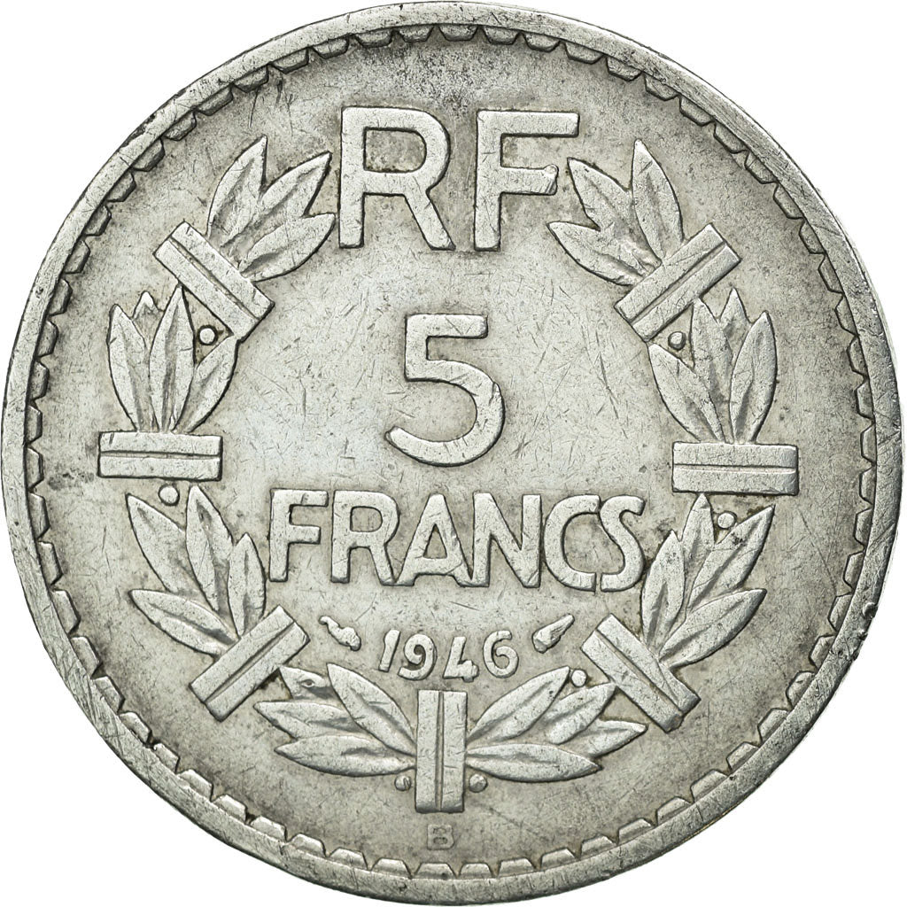 Coin, France, Lavrillier, 5 Francs, 1946, Beaumont le Roger, EF(40-45)