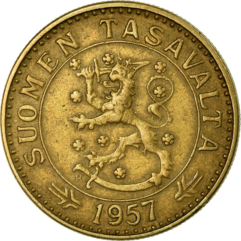 Moneta, Finlandia, 20 Markkaa, 1957, BB, Alluminio-bronzo, KM:39