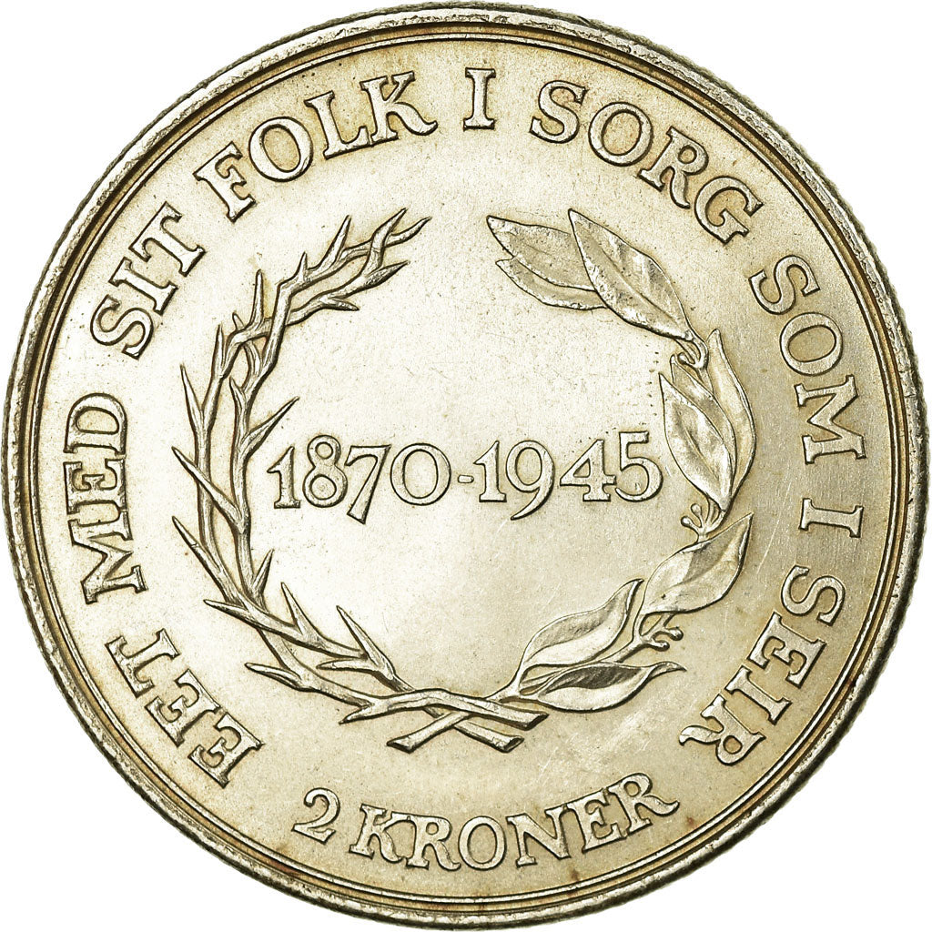 Münze, Dänemark, Christian X, 2 Kroner, 1945, Copenhagen, UNZ, Silber, KM:836