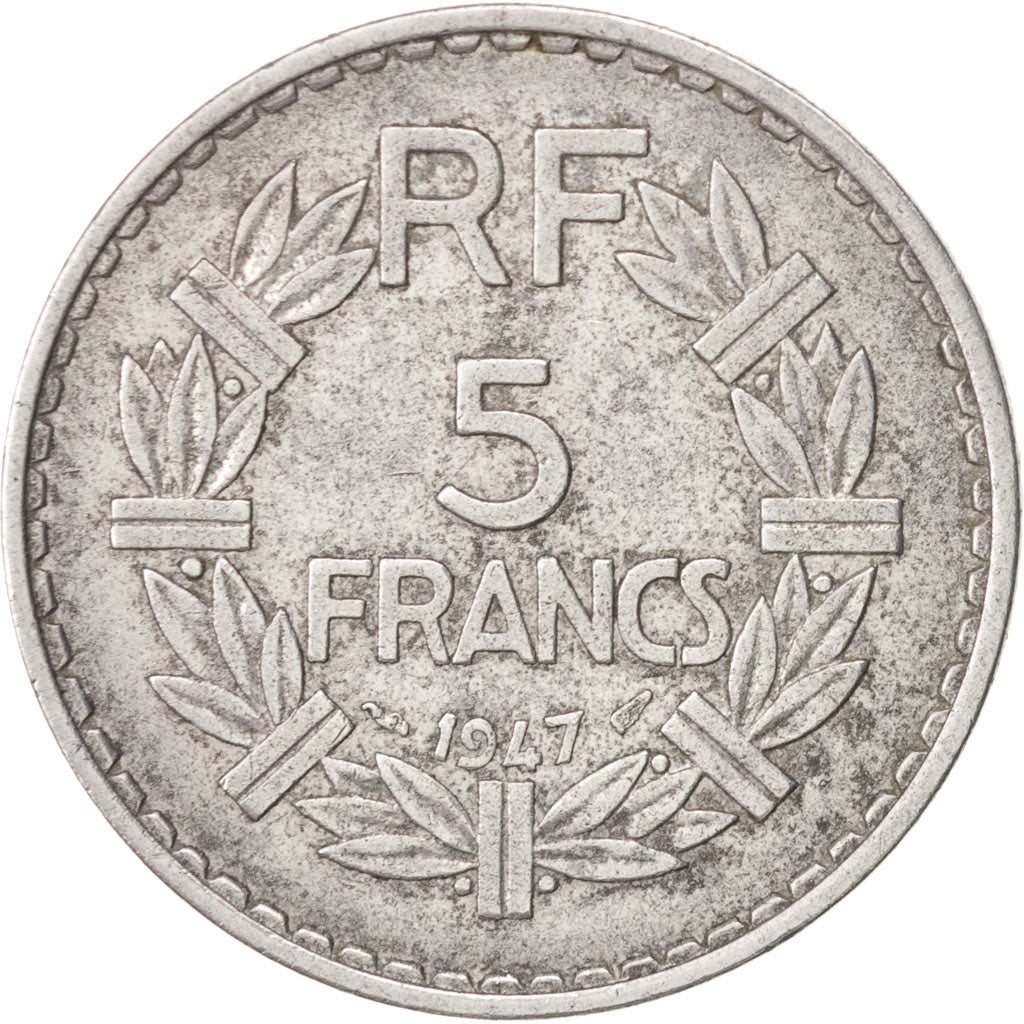 Münze, Frankreich, Lavrillier, 5 Francs, 1947, Paris, SS, Aluminium, KM:888b.1
