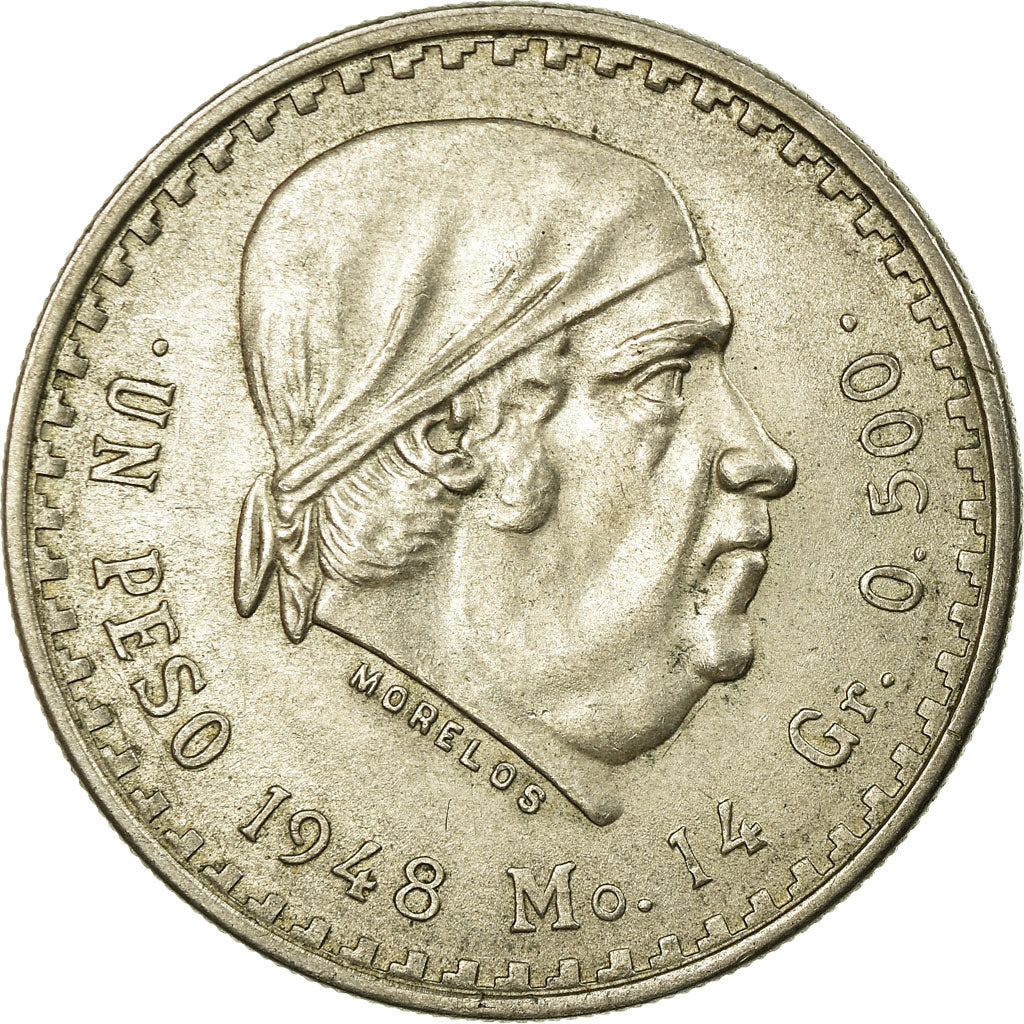 Münze, Mexiko, Peso, 1948, Mexico City, SS+, Silber, KM:456