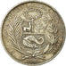 Moneda, Perú, Sol, 1934, Lima, MBC, Plata, KM:218.2