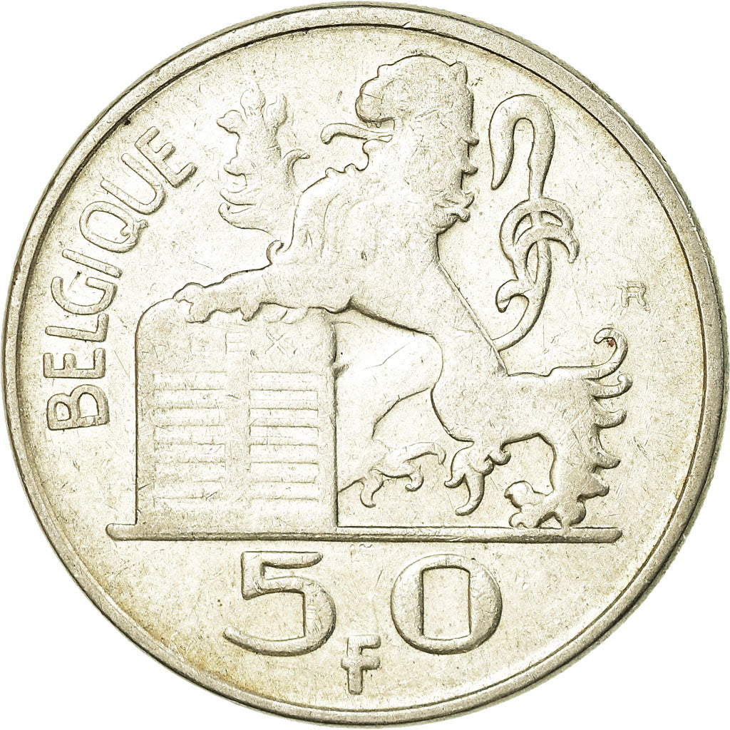 Munten, België, 50 Francs, 50 Frank, 1951, ZF, Zilver, KM:136.1