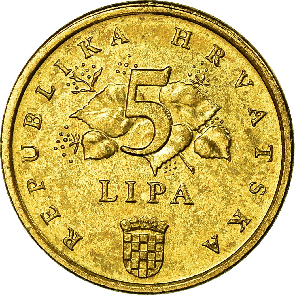 Münze, Kroatien, 5 Lipa, 2000, VZ, Brass plated steel, KM:15