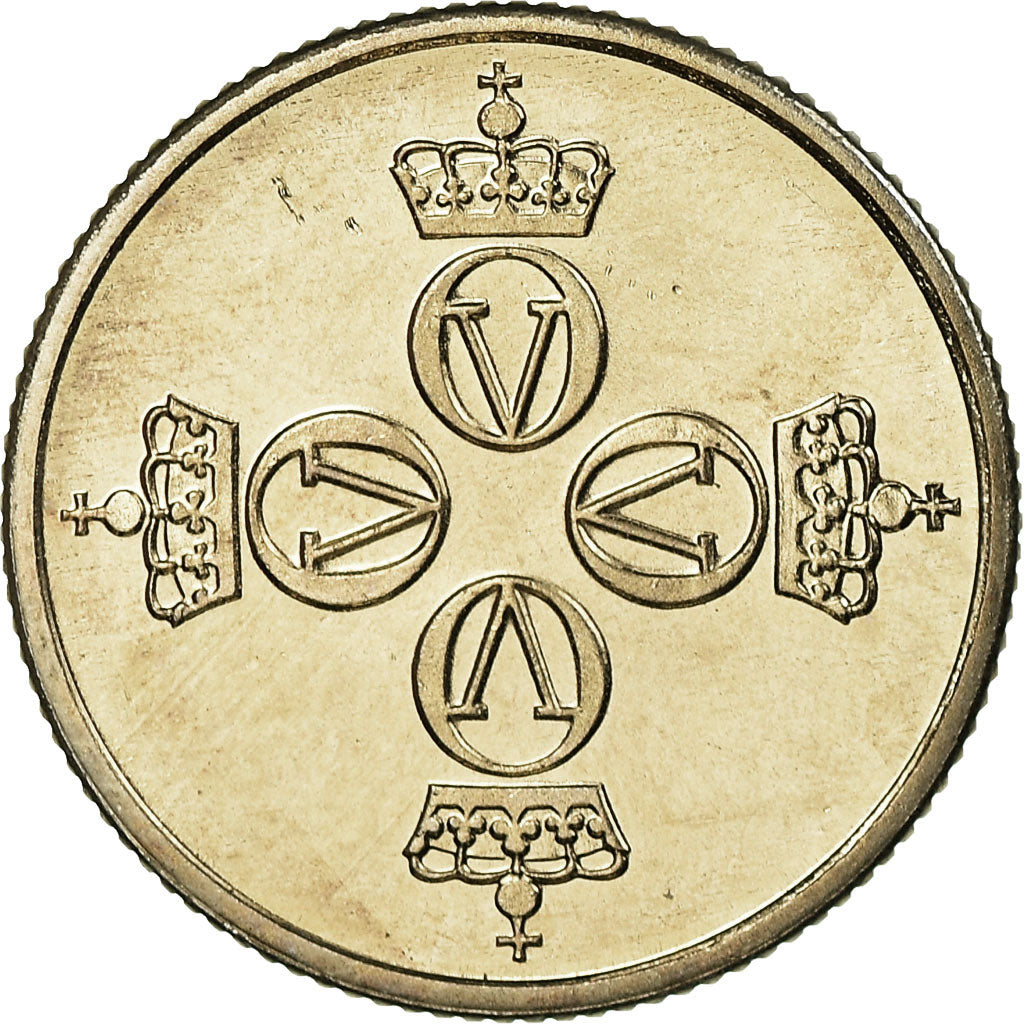 Moneta, Norvegia, Olav V, 25 Öre, 1980, SPL, Rame-nichel, KM:417