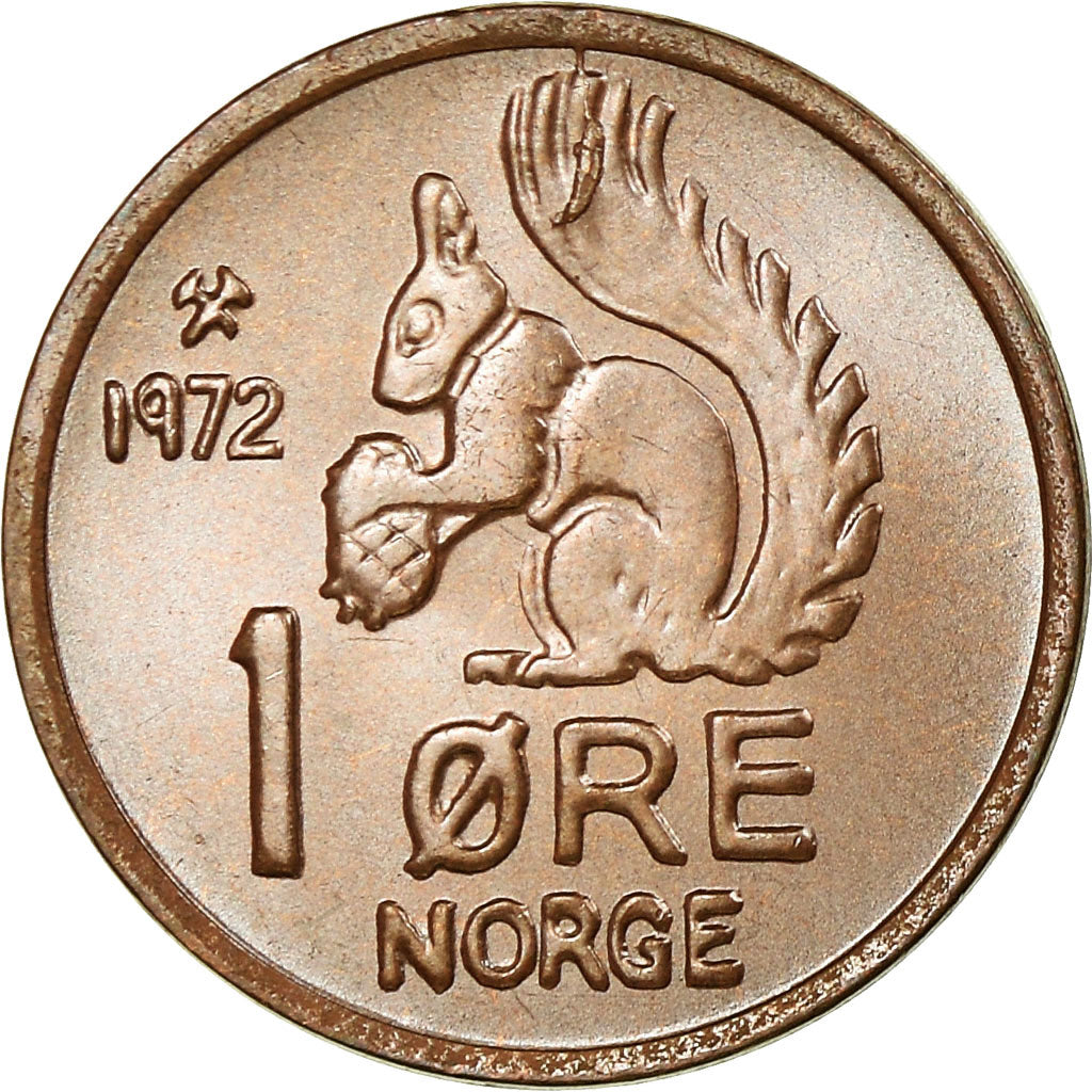 Munten, Noorwegen, Olav V, Ore, 1972, UNC-, Bronze, KM:403