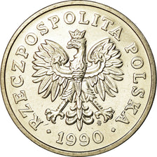 Münze, Polen, 50 Zlotych, 1990, Warsaw, SS+, Copper-nickel, KM:216