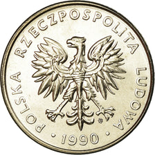Coin, Poland, 20 Zlotych, 1990, Warsaw, MS(63), Copper-nickel, KM:153.2