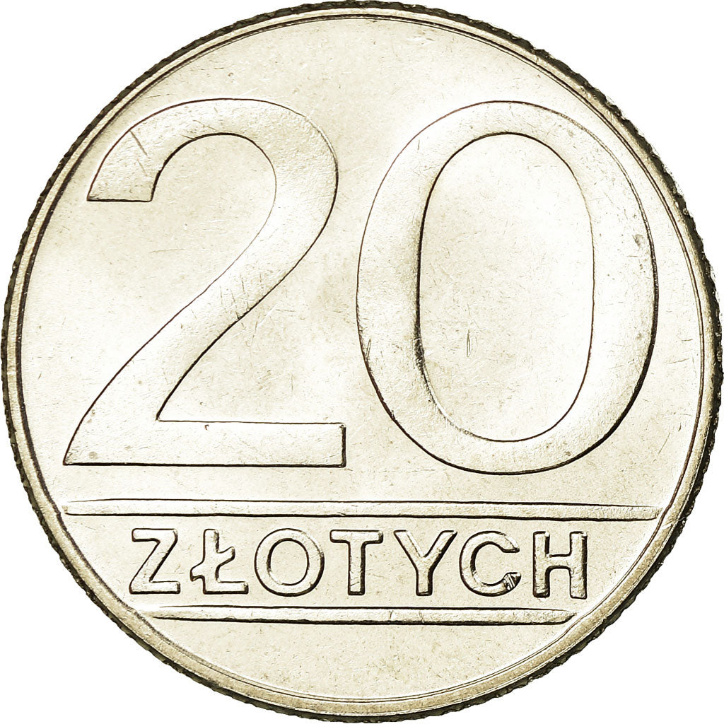 Coin, Poland, 20 Zlotych, 1990, Warsaw, MS(63), Copper-nickel, KM:153.2