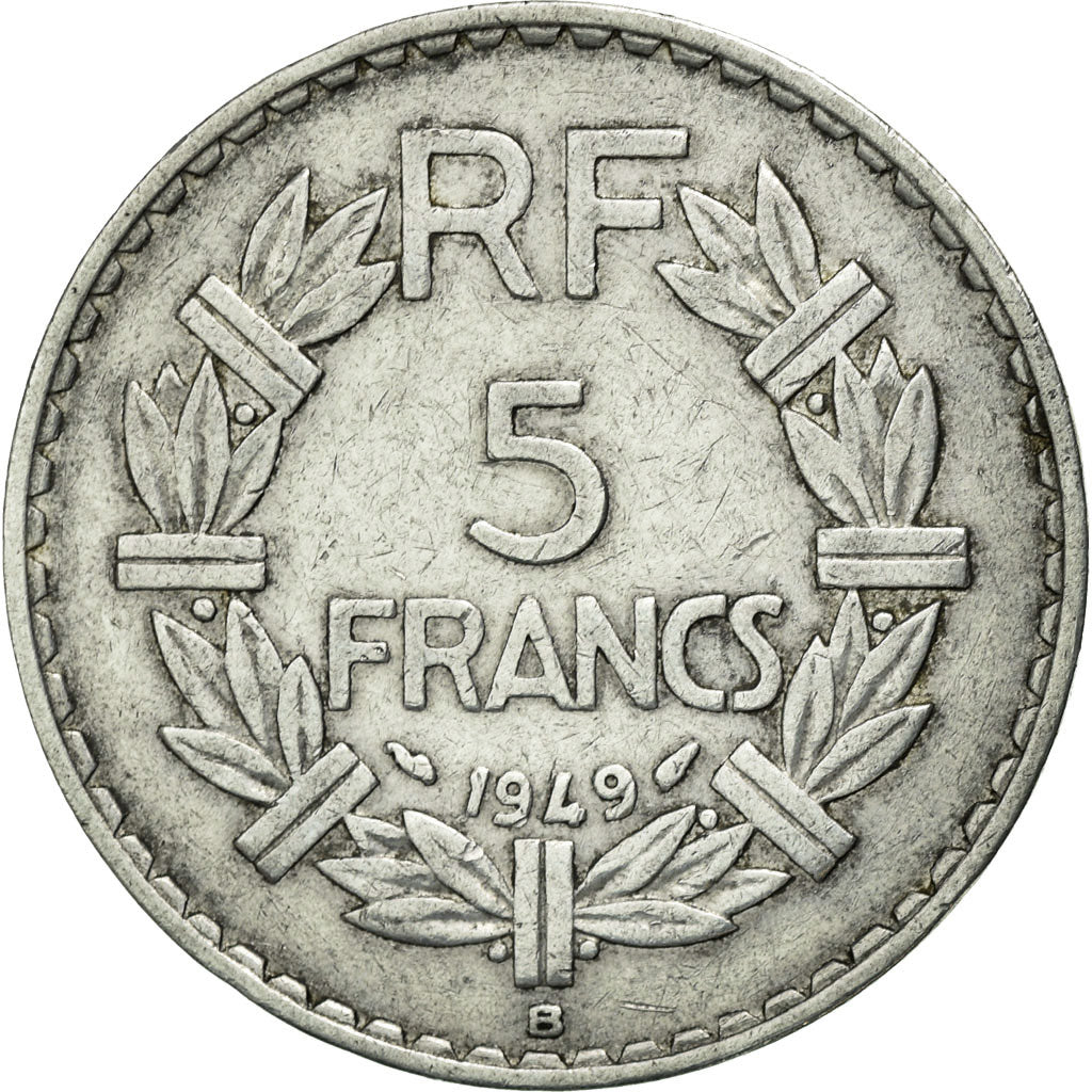 Monnaie, France, Lavrillier, 5 Francs, 1949, Beaumont le Roger, TTB, Aluminium