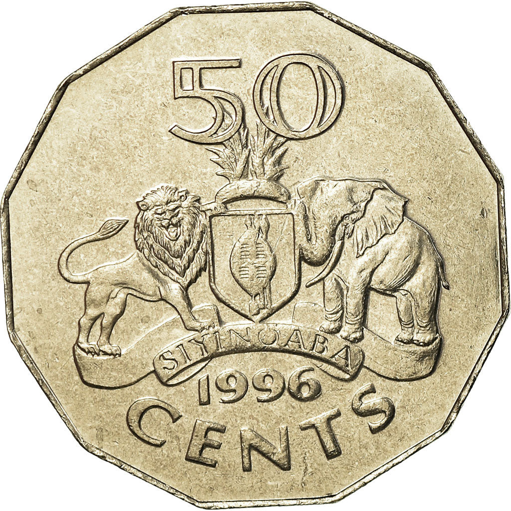 Moneda, Suazilandia, King Msawati III, 50 Cents, 1996, British Royal Mint, SC