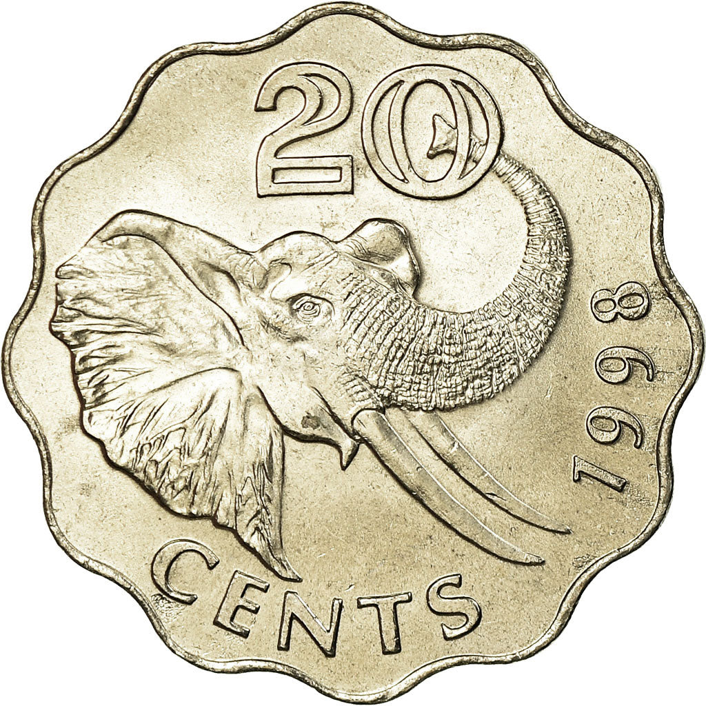 Münze, Swaziland, King Msawati III, 20 Cents, 1998, British Royal Mint, UNZ