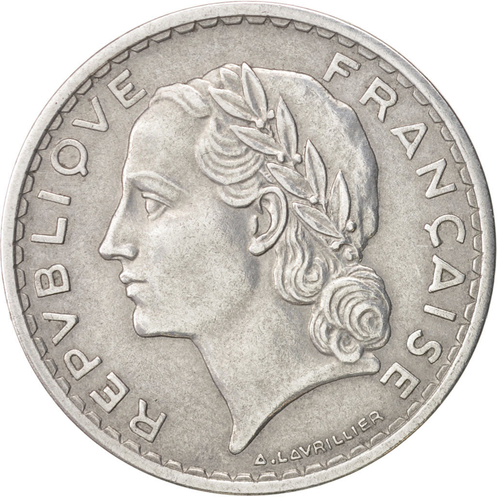 Monnaie, France, Lavrillier, 5 Francs, 1950, Beaumont le Roger, TTB, Aluminium