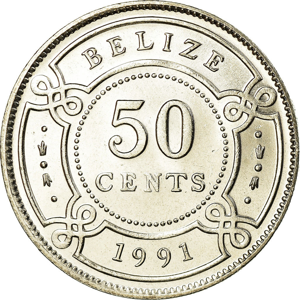 Munten, Belize, 50 Cents, 1991, UNC-, Copper-nickel, KM:37