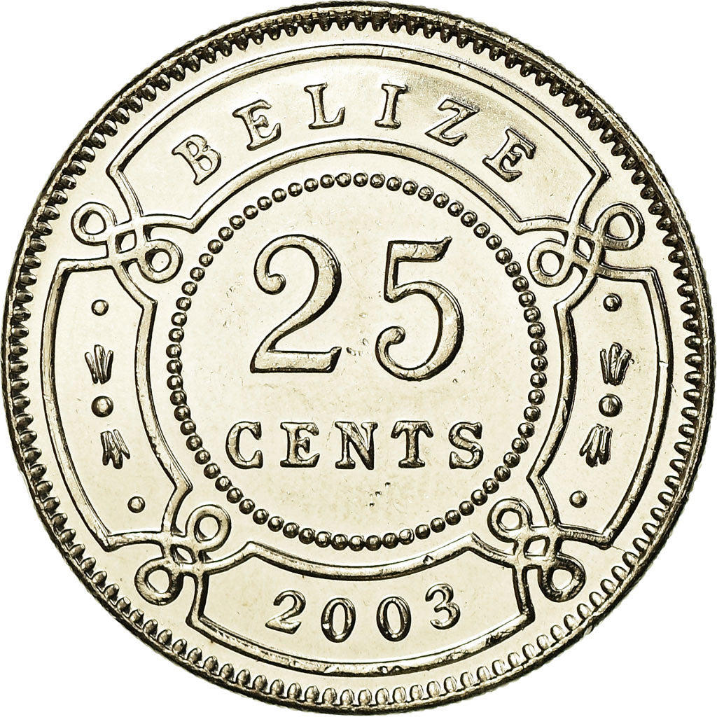 Moneda, Belice, 25 Cents, 2003, SC, Cobre - níquel, KM:36